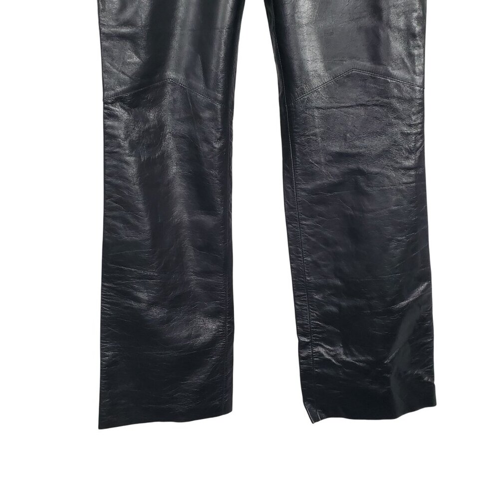 Express Juniors Size 7 8 Pants Leather Flared Vintage Retro Pockets Lined NWT - Picture 9 of 11
